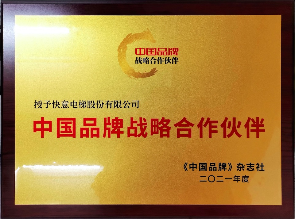 中国品牌战略合作伙伴牌匾